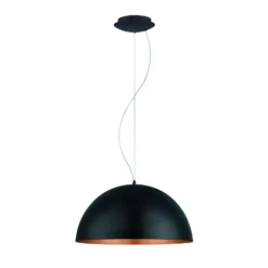 Hängeleuchte Gaetano 1, Ø 53 cm, schwarz/kupfer, Stahl