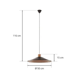 Hängeleuchte Garret I in Dunkelbraun/Kupfer Ø 50cm