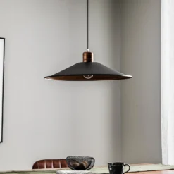 Hängeleuchte Garret I in Dunkelbraun/Kupfer Ø 50cm