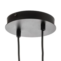 Hängeleuchte Glassy, 8-flammig, schwarz, grafit, Glas, E14