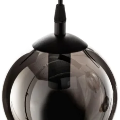 Hängeleuchte Glassy, 6-flg., grafit/amber/klar, Glas, 75 cm
