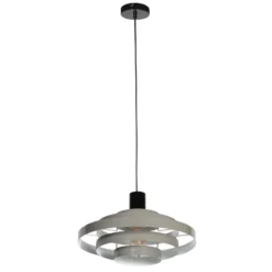 Hängeleuchte Halo Cirque, grau, Metall, Ø 50 cm, E27