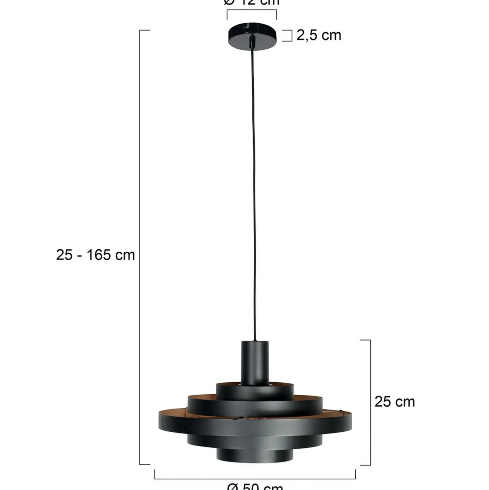 Hängeleuchte Halo Cirque, schwarz, Metall, Ø 50 cm, E27