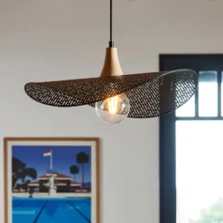 Hängeleuchte Honu, schwarz, Ø 48 cm, Metall