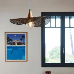 Hängeleuchte Honu, schwarz, Ø 48 cm, Metall