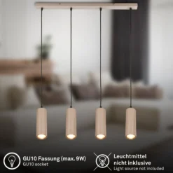 Hängeleuchte Ida, beige, 4-flammig, Länge 76 cm, GU10
