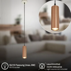 Hängeleuchte Ida, braun, 1-flammig, Ø 10 cm, GU10