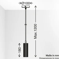 Hängeleuchte Ida, schwarz, 1-flammig, Ø 10 cm, GU10