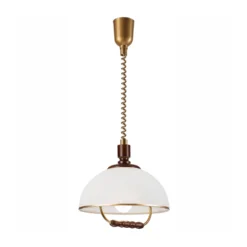 Hängeleuchte Ilsa, weiß/gold, Ø 30 cm, höhenverstellbar