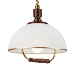 Hängeleuchte Ilsa, weiß/gold, Ø 30 cm, höhenverstellbar