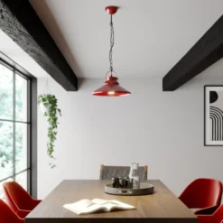 Hängeleuchte Iron, rot