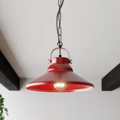 Hängeleuchte Iron, rot
