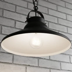 Hängeleuchte Iron, schwarz/weiß