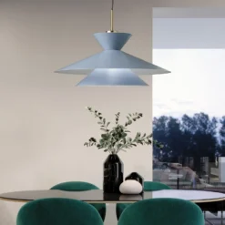 Hängeleuchte Kim, himmelblau, Ø 60 cm, Metall