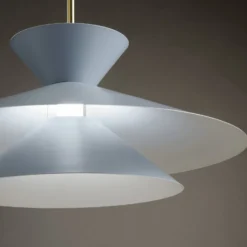 Hängeleuchte Kim, himmelblau, Ø 60 cm, Metall