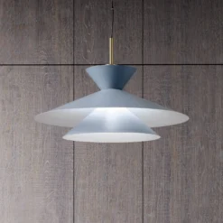 Hängeleuchte Kim, himmelblau, Ø 60 cm, Metall