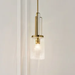 Hängeleuchte Kimrose, 1-flammig, messing