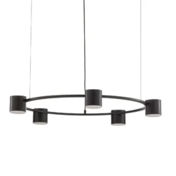 Hängeleuchte Kodo, 5-flammig, schwarz, Stahl, GX53