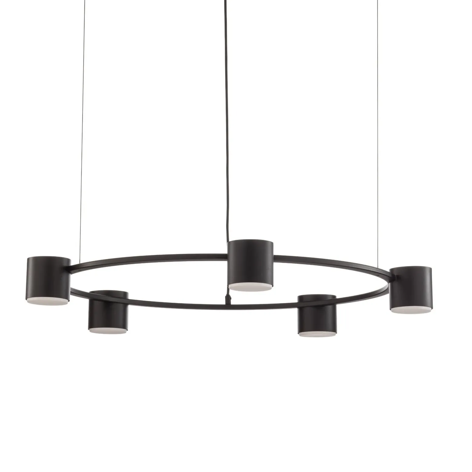 Hängeleuchte Kodo, 5-flammig, schwarz, Stahl, GX53