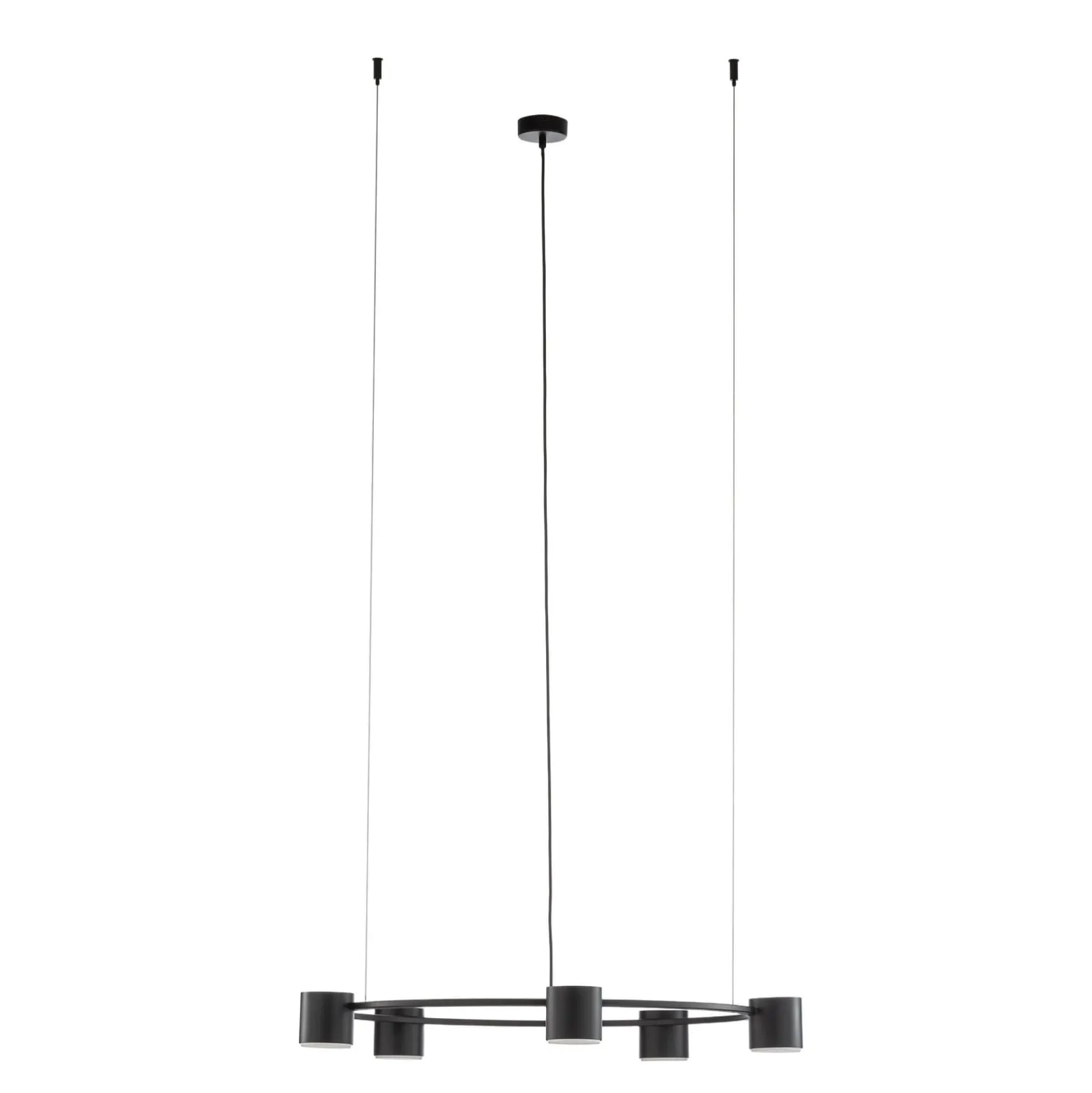Hängeleuchte Kodo, 5-flammig, schwarz, Stahl, GX53