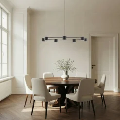 Hängeleuchte Kodo, 7-flammig, schwarz, Stahl, GX53