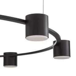 Hängeleuchte Kodo, 7-flammig, schwarz, Stahl, GX53