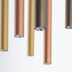 Hängeleuchte Laser, 10-flammig, mehrfarbig, Metall, G9