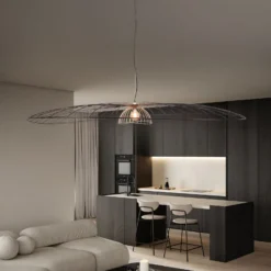 Hängeleuchte Lauris, schwarz matt, Ø 200 cm, Metall, E27