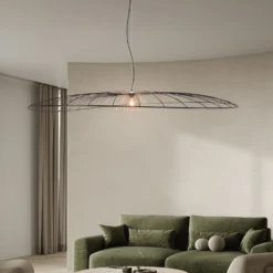 Hängeleuchte Lauris, schwarz matt, Ø 200 cm, Metall, E27