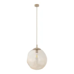 Hängeleuchte Lava, Ø 35 cm, E27, sand/cognac, Glas