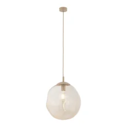 Hängeleuchte Lava, Ø 35 cm, E27, sand/cognac, Glas