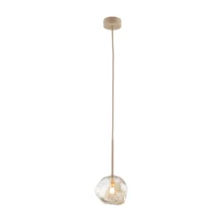 Hängeleuchte Lava, Ø 15 cm, G9, sand/cognac, Glas