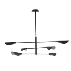 Hängeleuchte Liggera, schwarz, Stahl, Ø 136,8 cm, 6-flg.