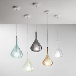 Hängeleuchte Lila, azurblau, 1-flammig, Glas