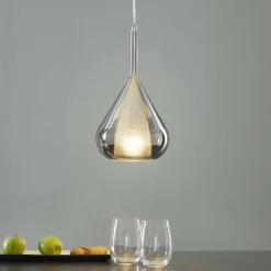 Hängeleuchte Lila, rauchgrau, 1-flammig, Glas