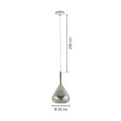 Hängeleuchte Lila, rauchgrau, 1-flammig, Glas