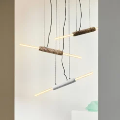 Hängeleuchte Limbo, Marmor, braun, 2-flg., höhenverstellbar