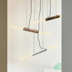 Hängeleuchte Limbo, Marmor, weiß, 2-flg., höhenverstellbar