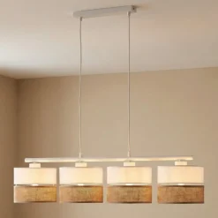 Hängeleuchte Linobianco, linear, vierflammig