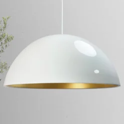 Hängeleuchte Lipeo, weiß/gold, Ø 40 cm, Metall, E27