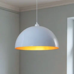 Hängeleuchte Lipeo, weiß/gold, Ø 50 cm, Metall, E27