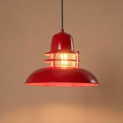 Hängeleuchte Lorenz, rot, Ø 34 cm, Metall, E27