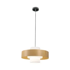 Hängeleuchte Loto, sandfarben, Ø 45 cm, Metall, Glas, E27