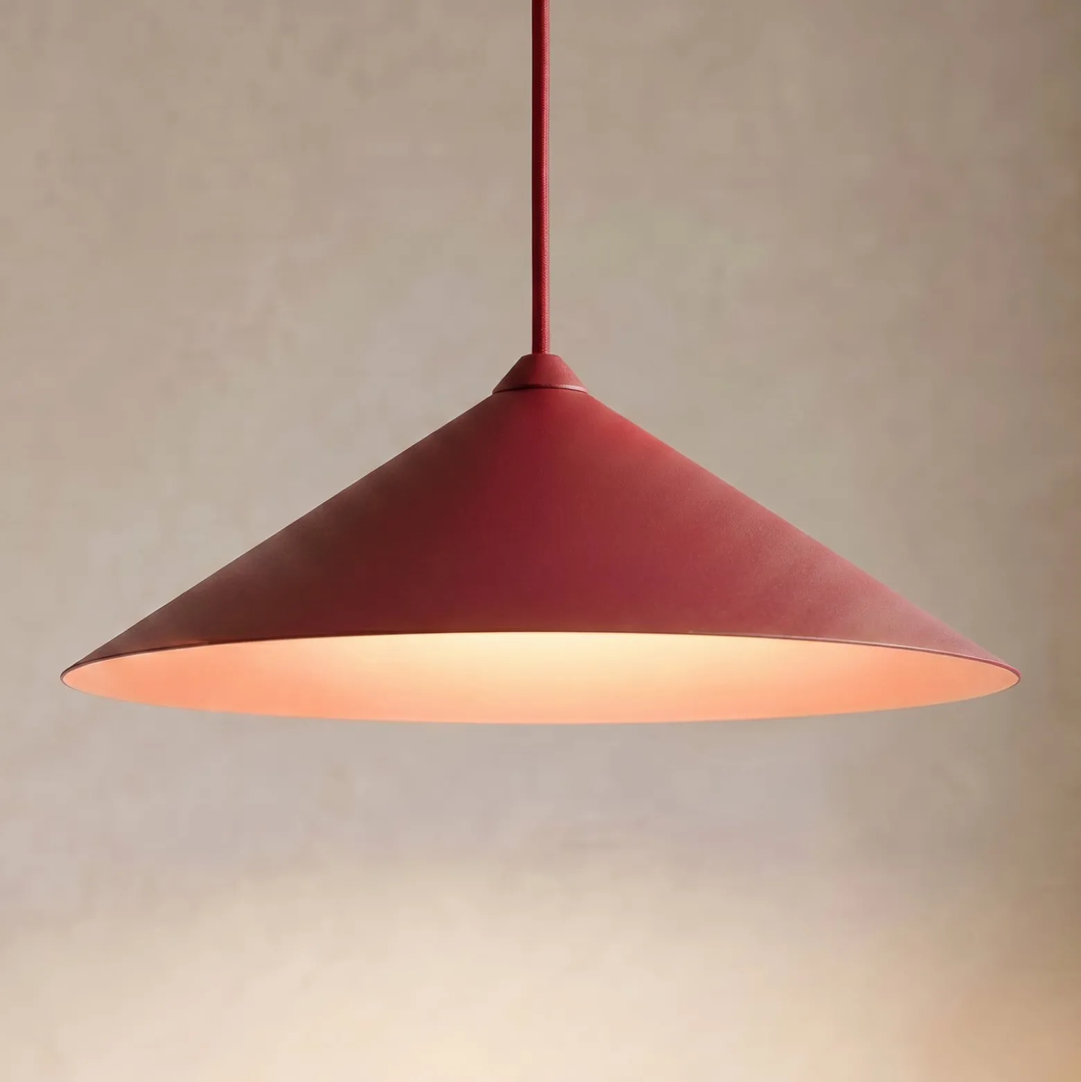 Hängeleuchte Lume XL, burgunderrot, Metall, Ø 49 cm, GX53