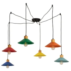 Hängeleuchte Manavgat, 6-flammig, Multicolour, Länge 144 cm