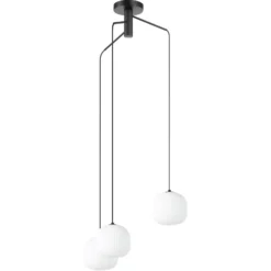 Hängeleuchte Mantunalle, Ø 62 cm, schwarz/weiß, 3-flg.
