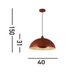 Hängeleuchte Mars, dunkel-orange, Ø 40 cm, Stahl