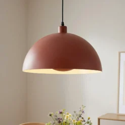 Hängeleuchte Mars, dunkel-orange, Ø 25 cm, Stahl