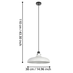 Hängeleuchte Matlock, Ø 38 cm, grau/schwarz, Stahl