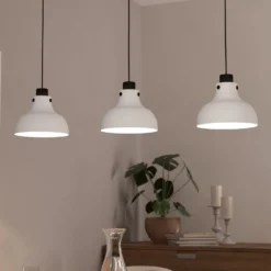 Hängeleuchte Matlock, Länge 90 cm, grau/schwarz, 3-flg.